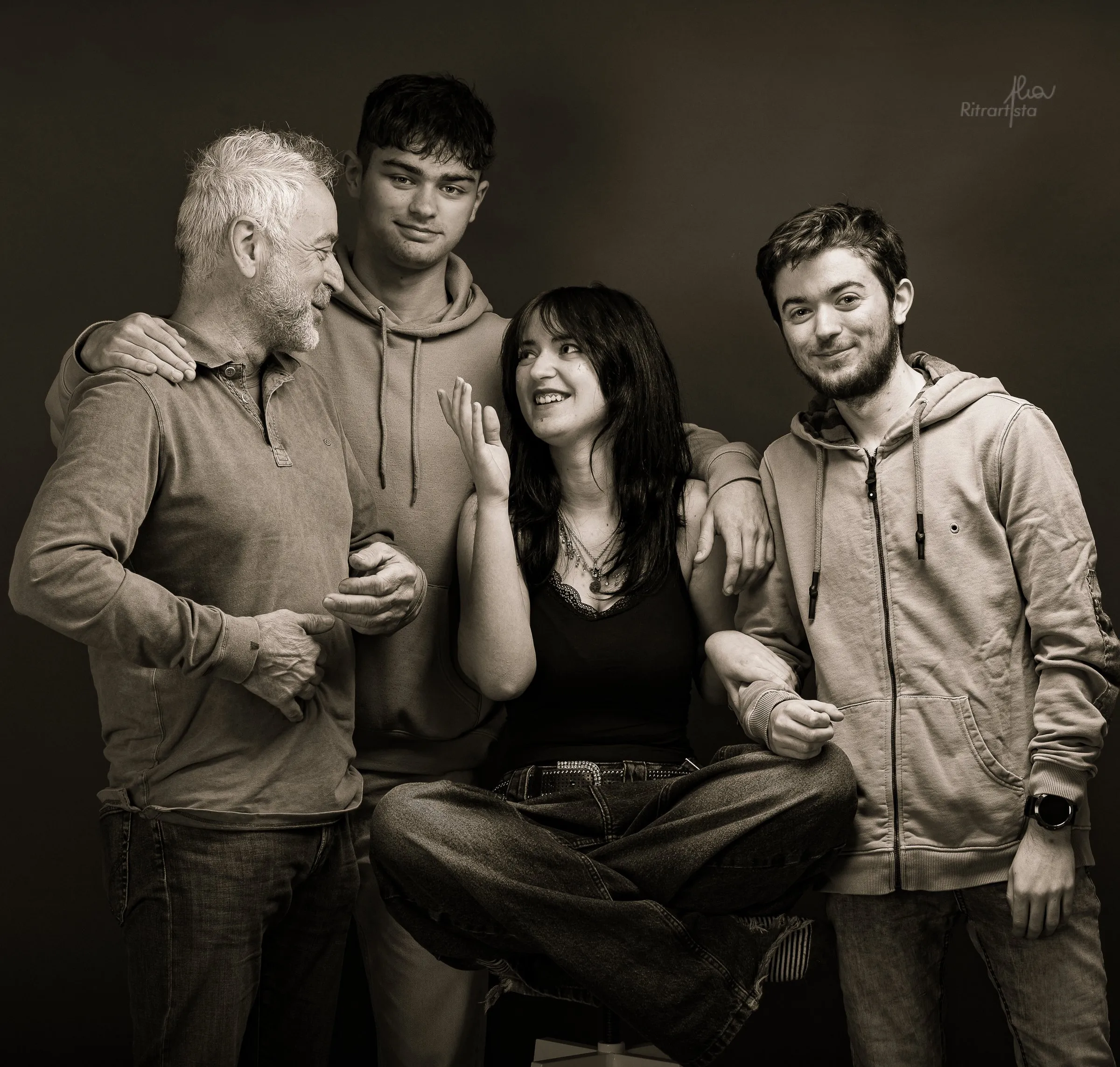 Famiglia in toni seppia
